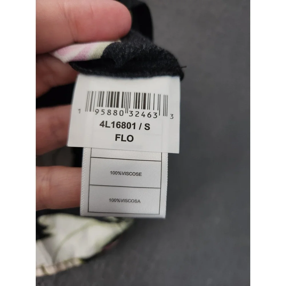NWT Karen Kane S Black Floral Viscose Blouson Romantic Peasant Shirt Top $148